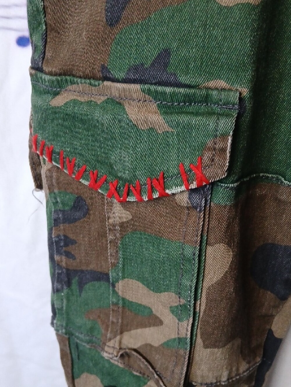 Embellished Camo Cargo Trousers - Green - Picture 3 of 9
